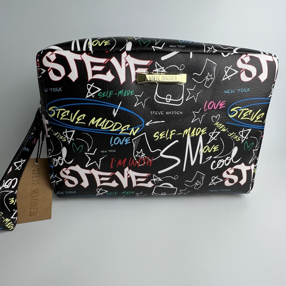 Steve Madden Double Zip Weekender Cosmetic Bag NWT